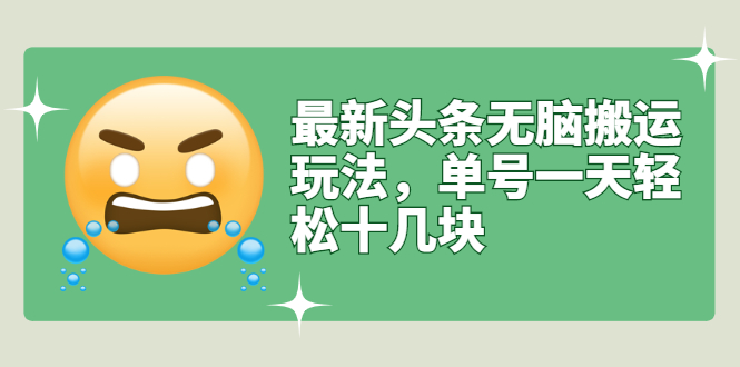 【副业项目3134期】最新头条无脑搬运教程，多号操作日赚几百块【实操课程+搬运软件】-网创财富岛