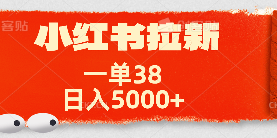 小红书拉新项目，一单38元！日入5000+【揭秘】-网创财富岛