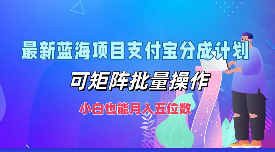 最新蓝海项目支付宝分成计划，小白也能月入五位数，可矩阵批量操作-网创财富岛