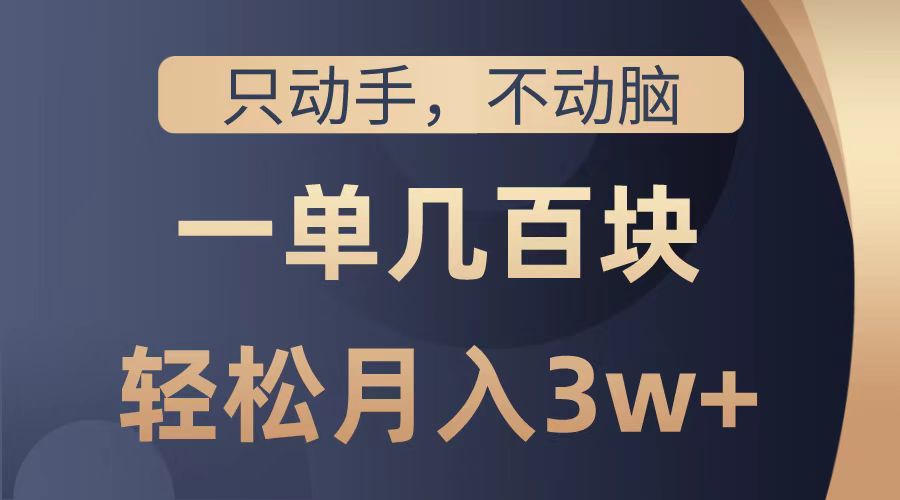 只动手不动脑，一单几百块，轻松月入2w+，看完就能直接操作，详细教程-网创财富岛