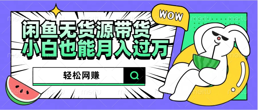 闲鱼无货源带货：轻松网赚，小白也能月入过万的秘密武器-网创财富岛