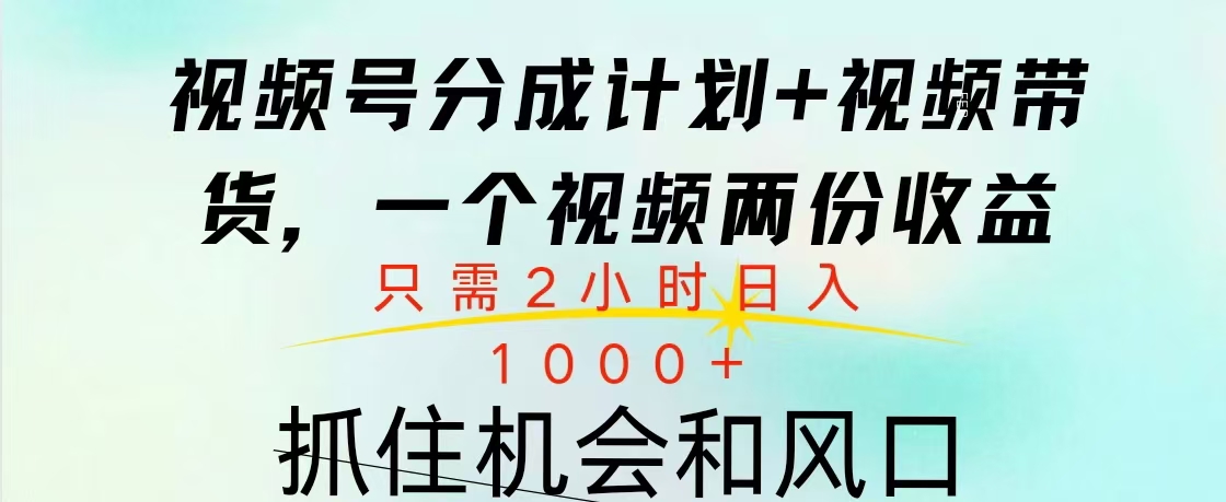 视频号橱窗带货， 10分钟一个视频， 2份收益，日入1000+-网创财富岛