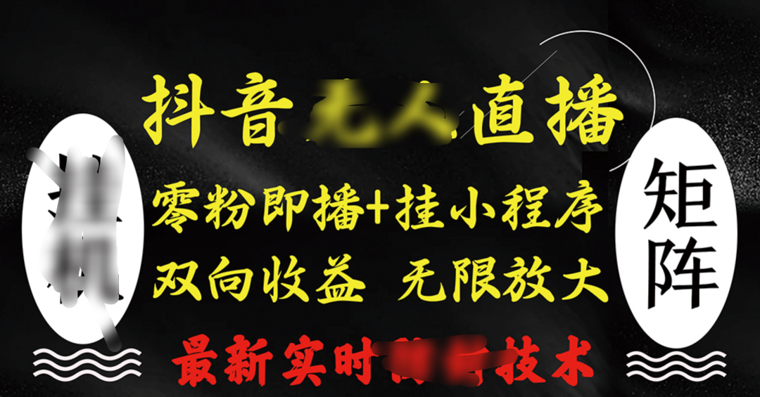 抖音无人直播最新独家玩法，小雪花+撸音浪双向收益，可矩阵放大-网创财富岛
