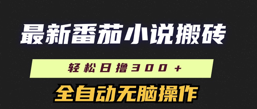 最新番茄小说搬砖，日撸300＋！全自动操作，可矩阵放大！-网创财富岛