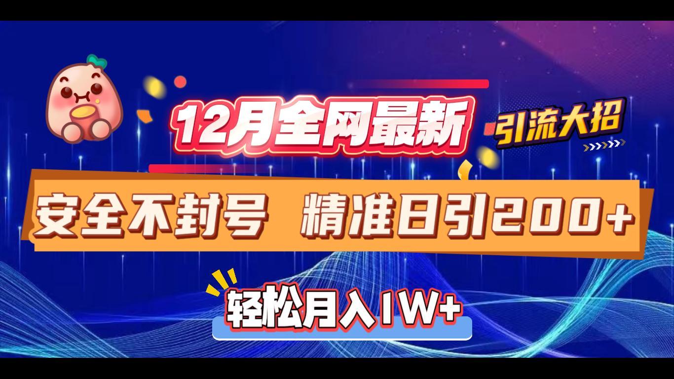 12月全网最新引流大招 安全不封号 日引精准粉200+-网创财富岛