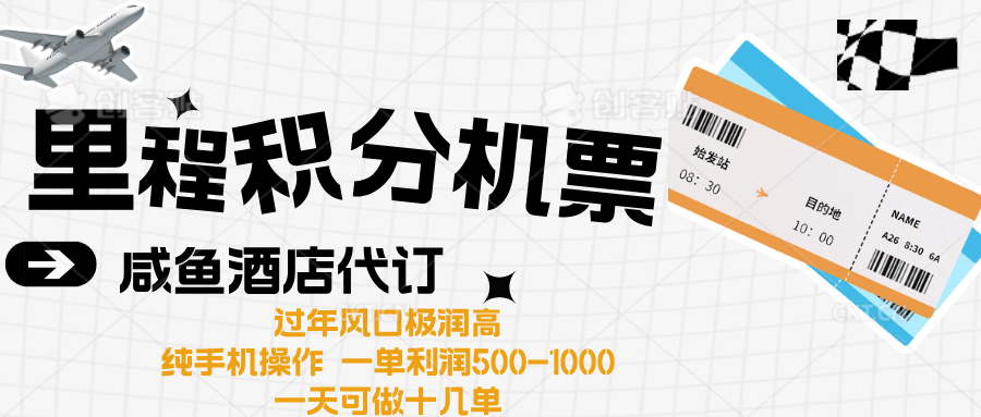 出行高峰来袭，里程积分/酒店代订高爆发期，一单300+—2000+-网创财富岛