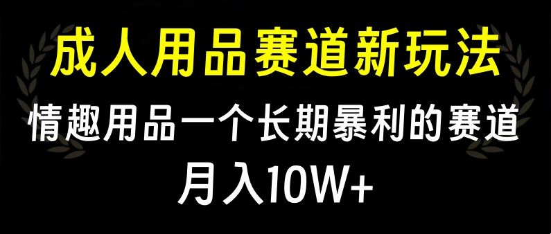 大人用品赛道新玩法，情趣用品一个长期暴利的赛道，月入10W+-网创财富岛