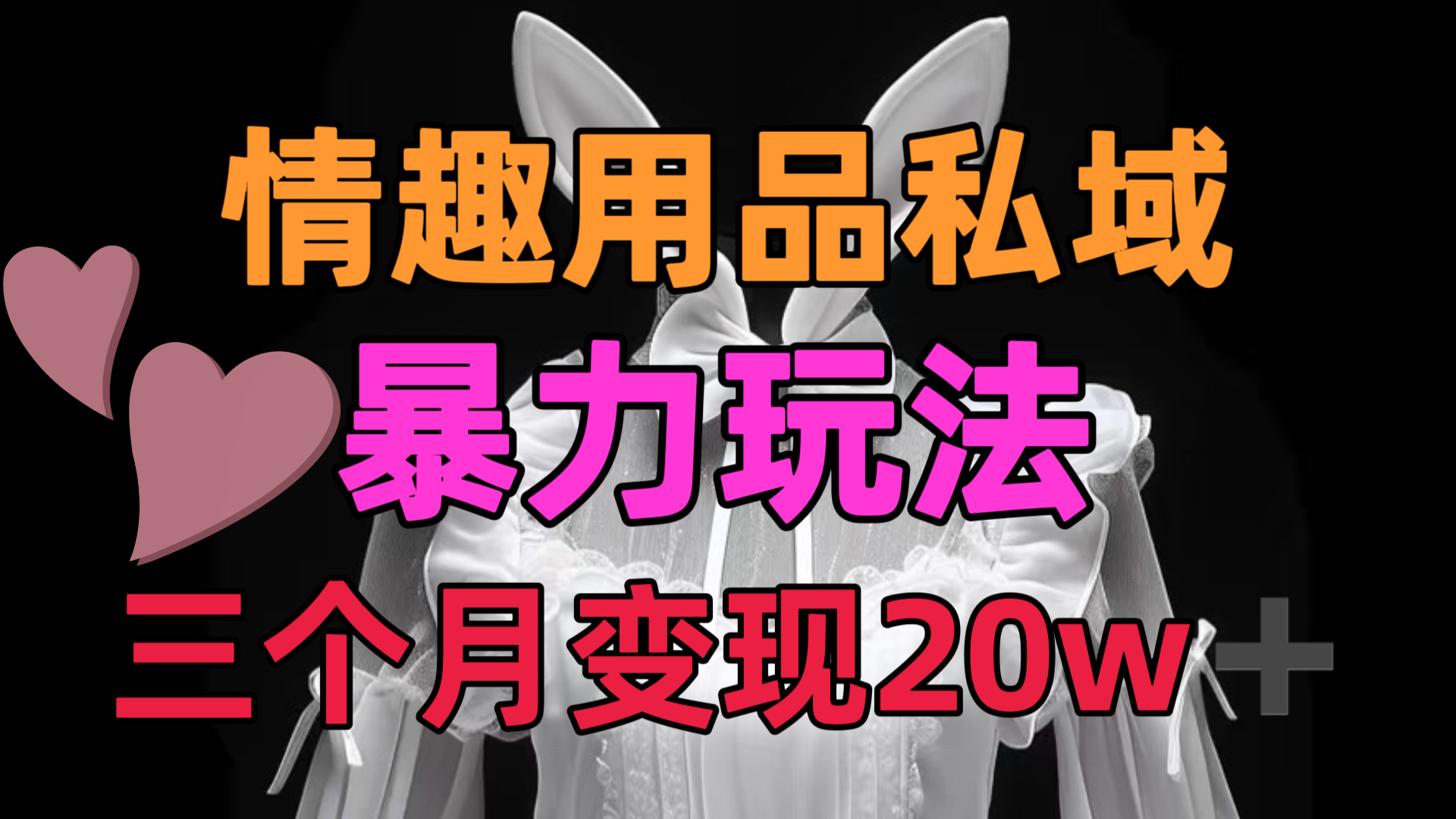 情趣用品私域，25年最新暴力玩法，三个月变现20w➕-网创财富岛