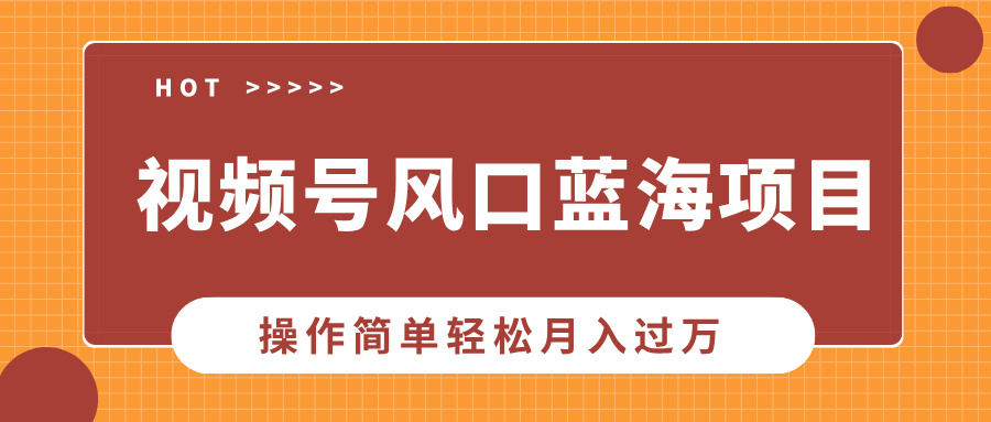 视频号风口蓝海项目，中老年人的流量密码，操作简单轻松月入过万-网创财富岛
