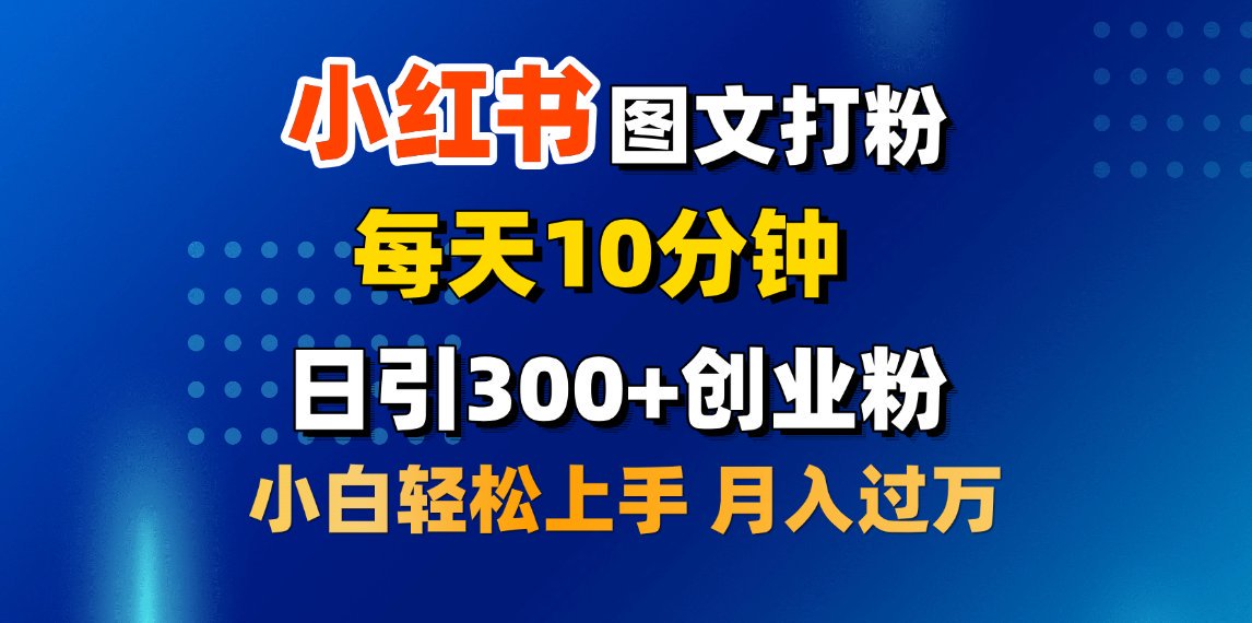 2月小红书图文打粉，每天10分钟，日引300+创业粉，小白轻松月入过万-网创财富岛