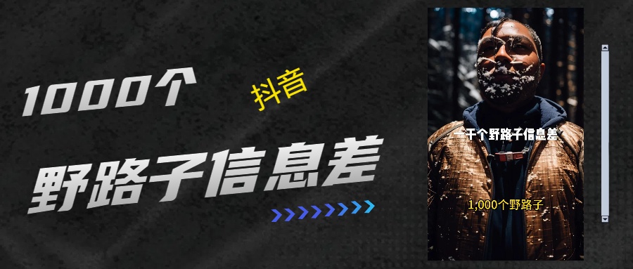 抖音一千个野路子信息差最新玩法教程引流＋变现的玩法具体拆解-网创财富岛