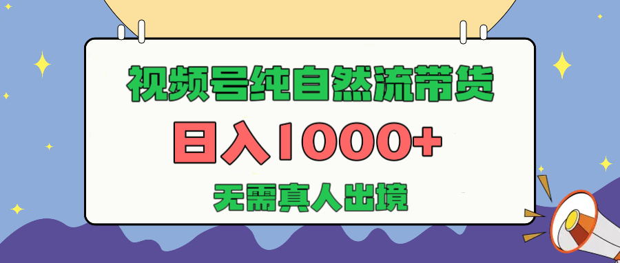 视频号纯自然流带货，日入1000+，无需真人出境，新手小白也可操作-网创财富岛