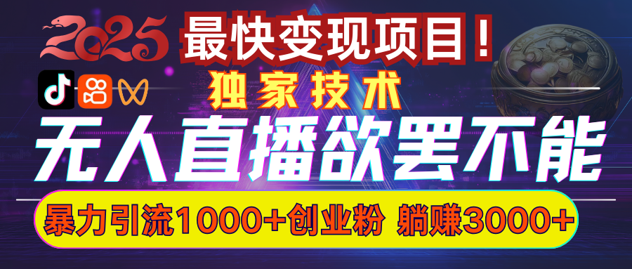 欲罢不能的无人直播引流，超暴力日引流1000+高质量精准创业粉-网创财富岛