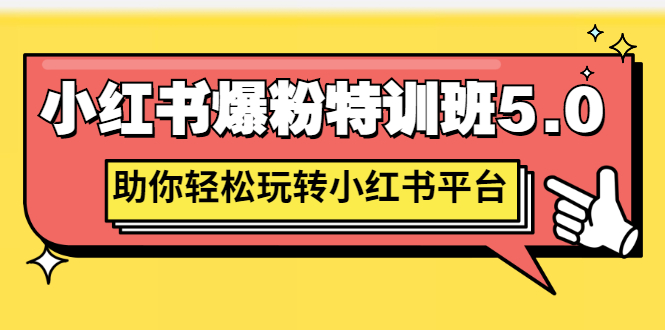 【副业项目3154期】小红书爆粉特训班5.0，助你轻松玩转小红书平台价值1380元-网创财富岛