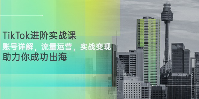 【副业项目3307期】TikTok进阶实战课：账号详解+流量运营+实战变现(tiktok怎么运营)-网创财富岛