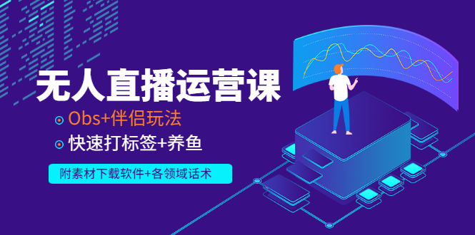 【副业项目3323期】无人直播运营课：Obs+伴侣玩法 快速打标签+养鱼（附素材下载软件+各领话术)-网创财富岛