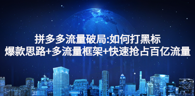【副业项目3326期】拼多多快速抢占百亿流量的爆款思路（拼多多如何打黑标）-网创财富岛