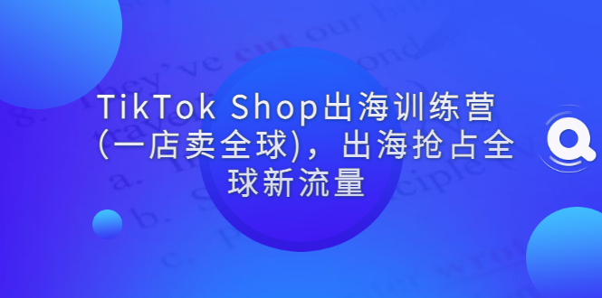 【副业项目3345期】tiktok电商怎么做（TikTok Shop出海训练营课程教你抖音跨境电商怎么做）-网创财富岛