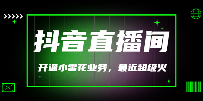【副业项目3543期】抖音直播间怎么开通小雪花（帮人开通抖音直播间小雪花业务）-网创财富岛