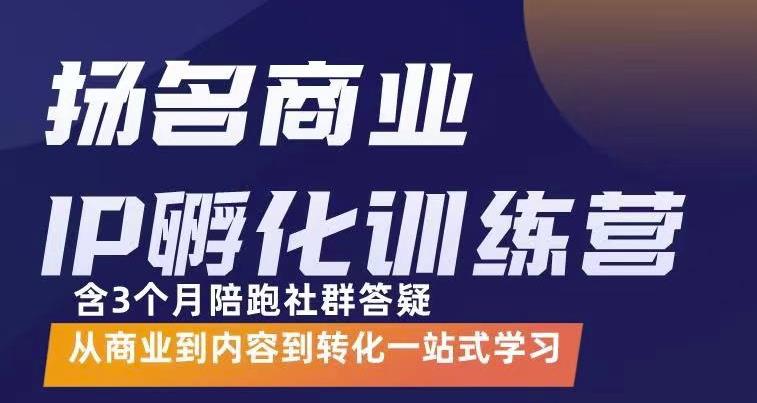 【副业项目3580期】商业IP孵化训练营：从商业到内容到转化一站式学 ，教你怎样打造商业ip-网创财富岛