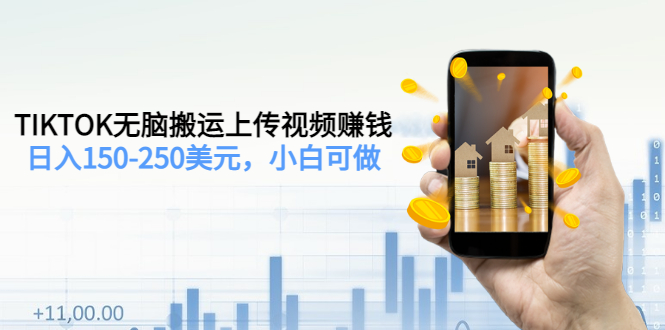 【副业项目3638期】TIKTOK无脑搬运上传视频赚钱，日入150-250美元，小白可做-网创财富岛