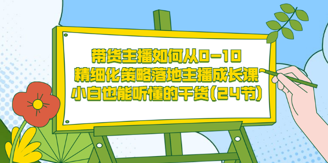 【副业项目3676期】带货主播培训全套资料：精细化策略落地主播成长课，小白也能听懂的干货-网创财富岛