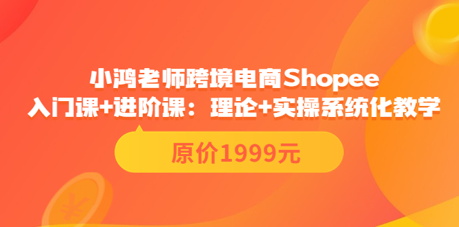【副业项目3916期】小鸿老师跨境电商Shopee入门课+进阶课：理论+实操系统化教学，shopee怎么注册开店视频教程-网创财富岛