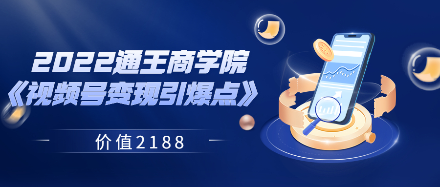 【副业项目3939期】2022通王商学院《视频号变现引爆点》-网创财富岛