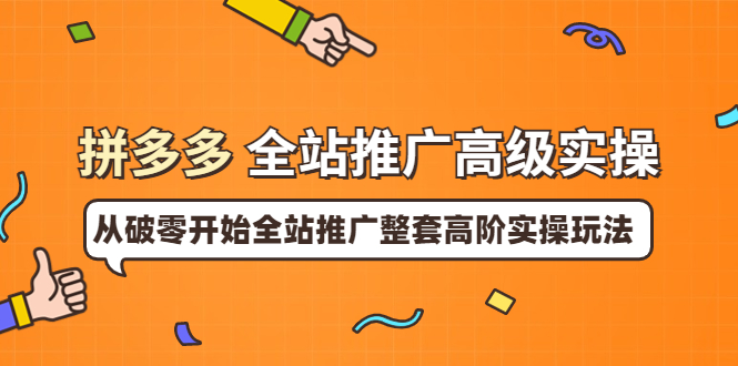 【副业项目4007期】拼多多全站推广高级实操：从破零开始全站推广整套高阶实操玩法-网创财富岛