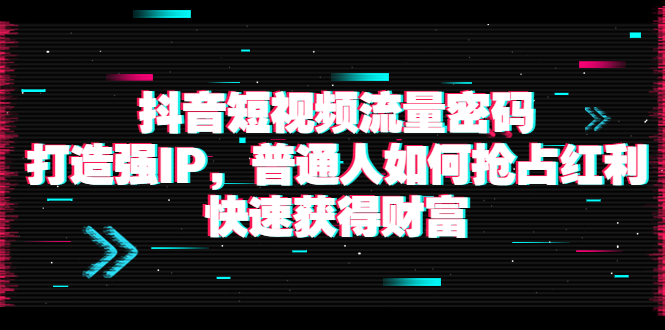 【副业项目4021期】抖音短视频流量密码：打造强IP，普通人如何抢占红利，快速获得财富-网创财富岛