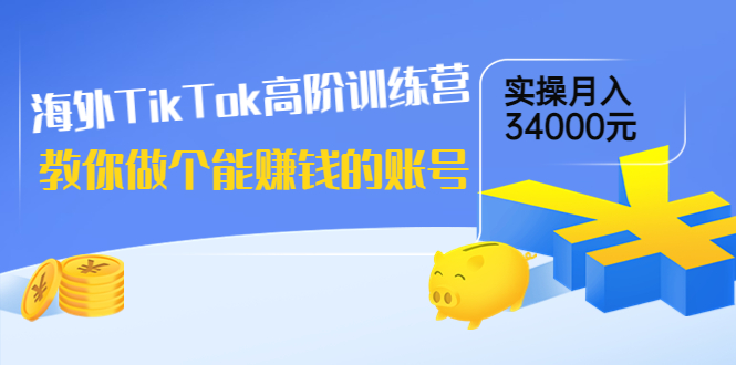 【副业项目4025期】海外TikTok高阶训练营：教你做个能赚钱的账号，实操月入34000元-网创财富岛