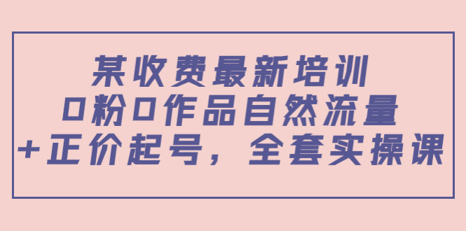 【副业项目4039期】某收费最新培训：0粉0作品自然流量+正价起号，全套实操课-网创财富岛