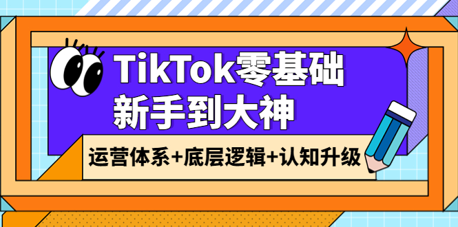 【副业项目4070期】TikTok零基础新手到大神：运营体系+底层逻辑+认知升级（9节系列课）-网创财富岛