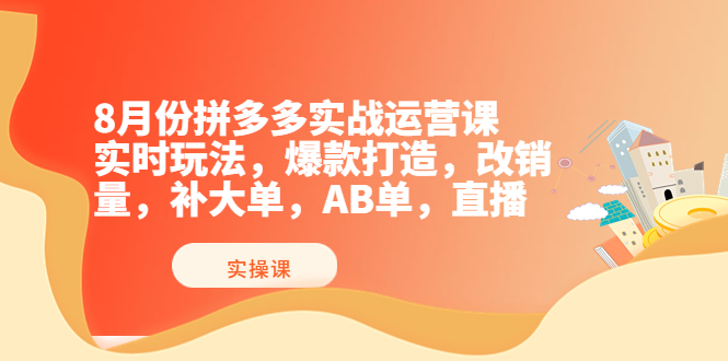 【副业项目4075期】拼多多实战运营课，实时玩法，爆款打造，改销量，补大单，AB单，直播-网创财富岛