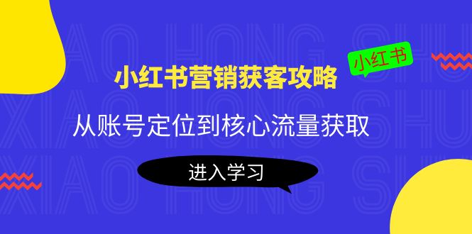 【副业项目4361期】小红书营销获客攻略：从账号定位到核心流量获取，爆款笔记打造-网创财富岛