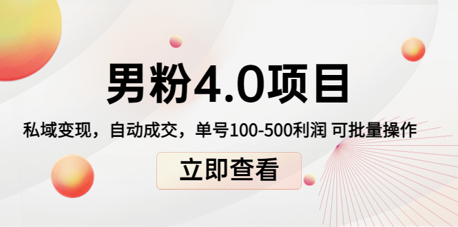 【副业项目4436期】道哥说创业男粉1+2+3+4.0项目：私域变现 自动成交 单号100-500利润 可批量-网创财富岛