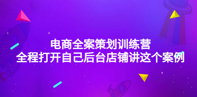 【副业项目4551期】电商全案策划训练营：全程打开自己后台店铺讲这个案例（9节课时）-网创财富岛