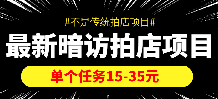 【副业项目4453期】【信息差项目】最新暗访拍店项目，单个任务15-35元（不是传统拍店项目）-网创财富岛