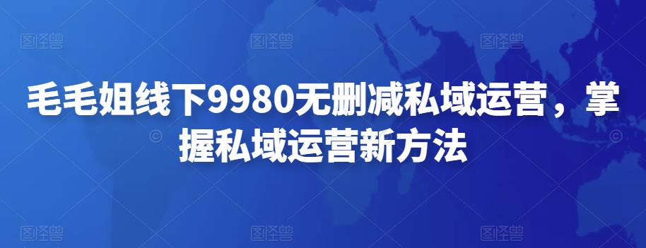 【副业项目4650期】毛毛姐线下9980无删减私域运营，掌握私域运营新方法-网创财富岛