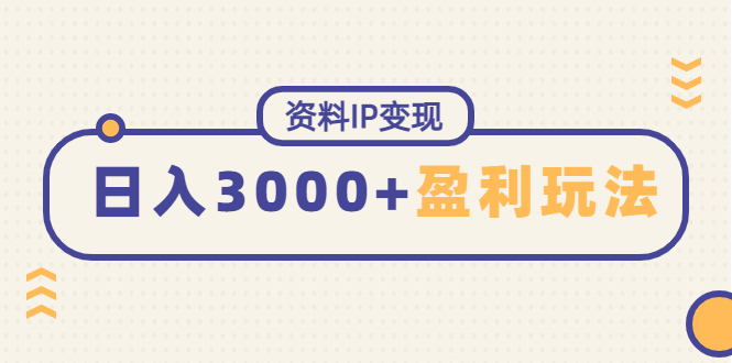 【副业项目4816期】资料IP变现，能稳定日赚3000起的持续性盈利玩法-网创财富岛