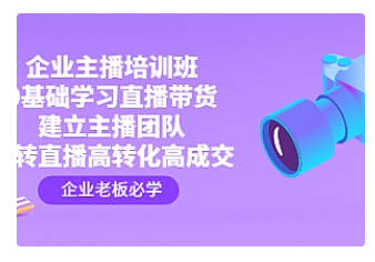 【副业项目4915期】企业主播培训班：0基础学习直播带货，建立主播团队，玩转直播高转化高成交-网创财富岛