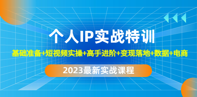 【副业项目4959期】2023个人IP实战特训：基础准备+短视频实操+高手进阶+变现落地+数据+电商-网创财富岛