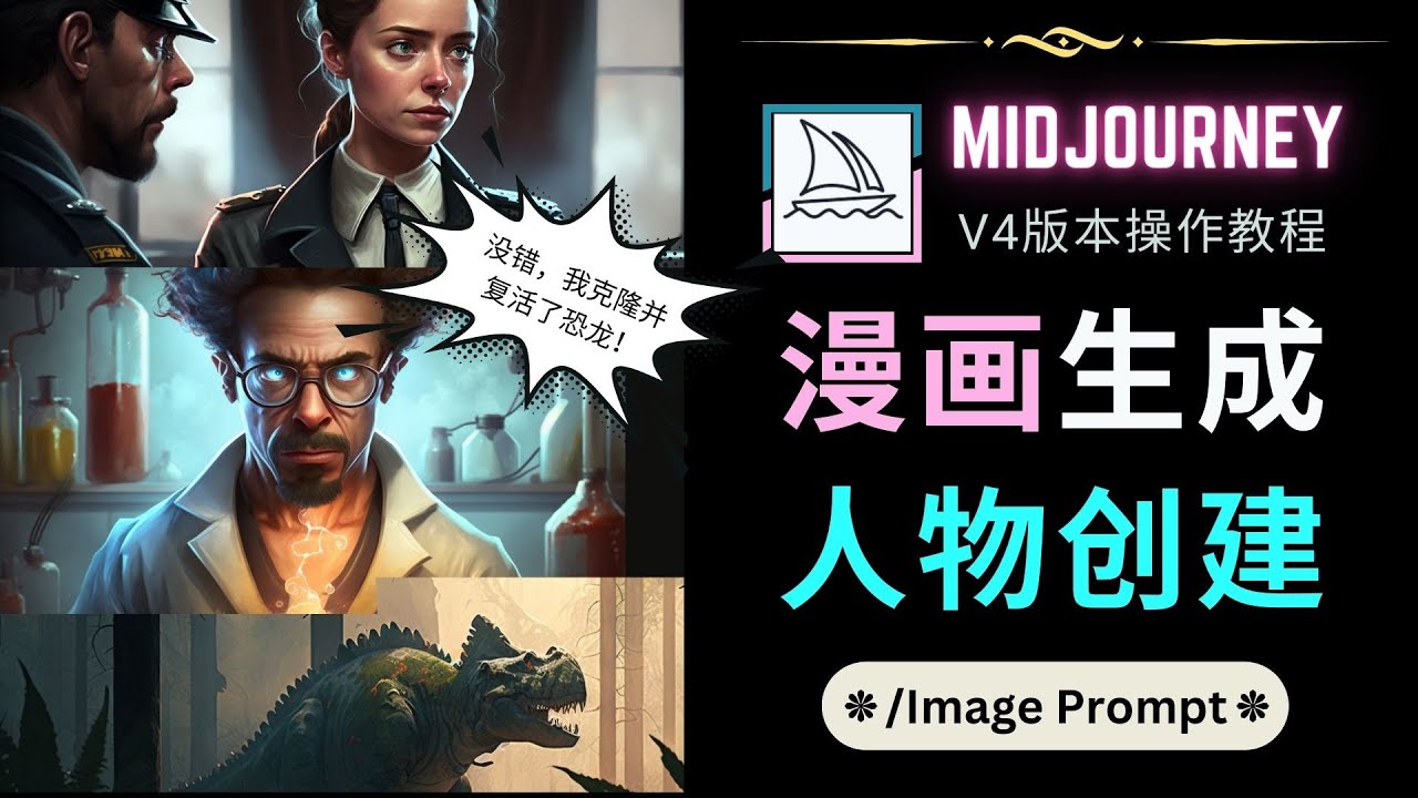 【副业项目5096期】Midjourney V4版本操作教程：2个简单参数，完成漫画生成，人物创建-网创财富岛