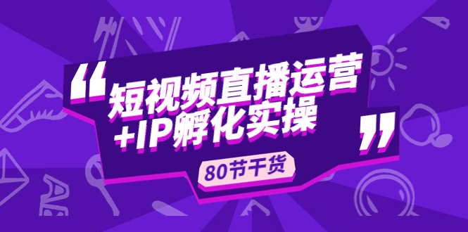 【副业项目5165期】短视频直播运营+IP孵化实战：80节干货实操分享-网创财富岛