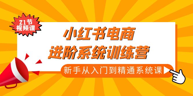 【副业项目5146期】小红书电商进阶系统训练营：新手从入门到精通系统课（21节视频课）-网创财富岛