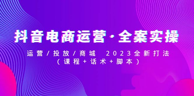 【副业项目5081期】抖音电商运营·全案实操：运营/投放/商城 2023全新打法(课程+话术+脚本)-网创财富岛