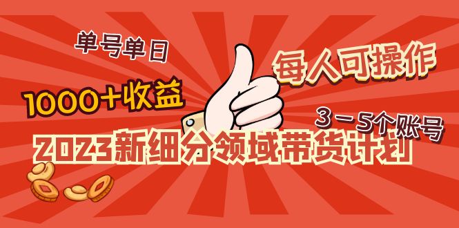 【副业项目5040期】2023新细分领域带货计划：单号单日1000+收益不难，每人可操作3-5个账号-网创财富岛