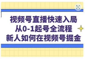 【副业项目5042期】视频号直播快速入局：从0-1起号全流程，新人如何在视频号掘金-网创财富岛