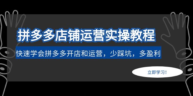 【副业项目5088期】拼多多店铺运营实操教程：快速学会拼多多开店和运营，少踩坑，多盈利-网创财富岛