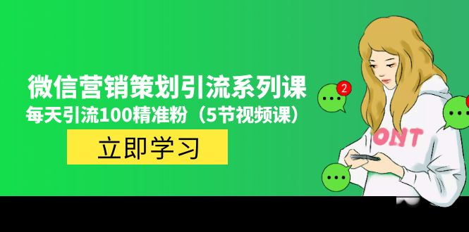 【副业项目5143期】价值百万的微信营销策划引流系列课，每天引流100精准粉（5节视频课）-网创财富岛